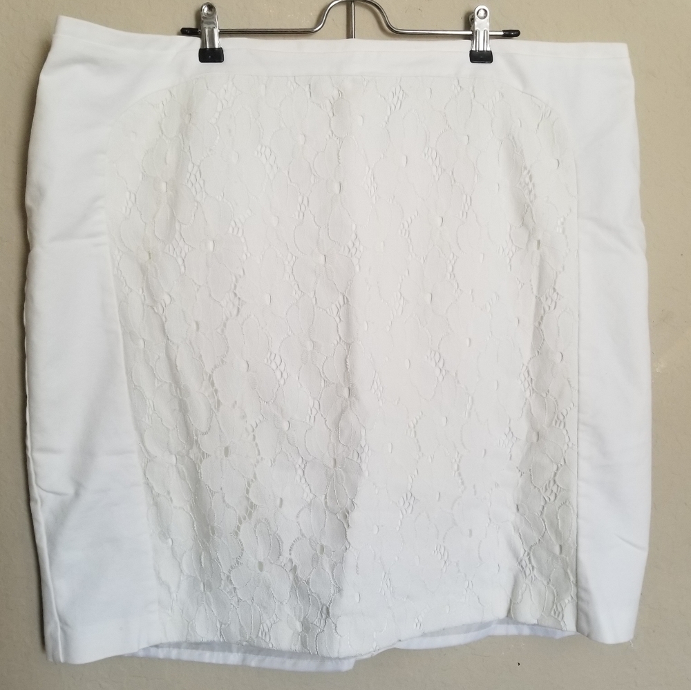 Womens Plus Size 24W A-lineSkirt Lace Pannel